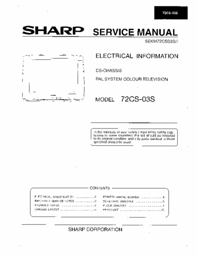 Sharp 72CS-03S SERVICE MANUAL